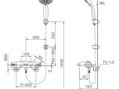 Kích thước lắp đặt sen tắm tiêu chuẩn phù hợp với người Việt