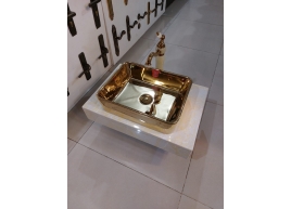 LAVABO SỨ ĐẶT BÀN MẠ VÀNG CAO CẤP